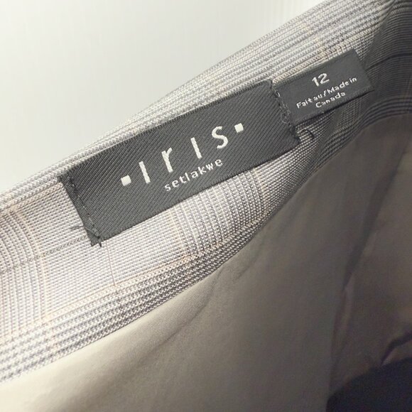 IRISβ SETLAKWE Wool Blend Button-Up Double-Breasted Plaid Sheath Gray Dress 12 - Picture 10 of 12